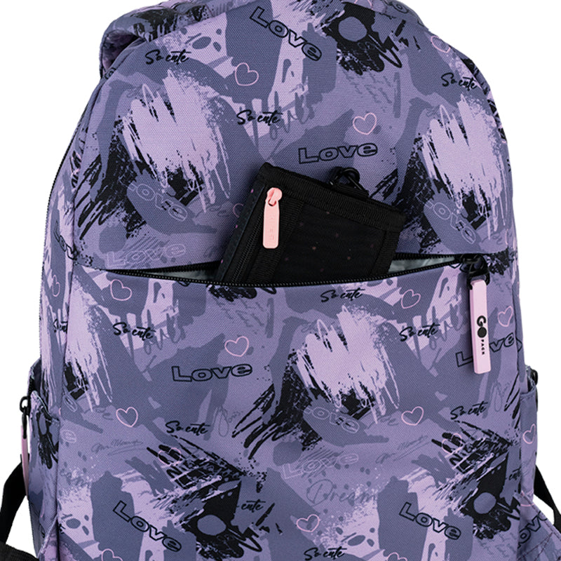 GoPack Purple Teen Backpack – Tablet Pocket, Fits 130-145 cm