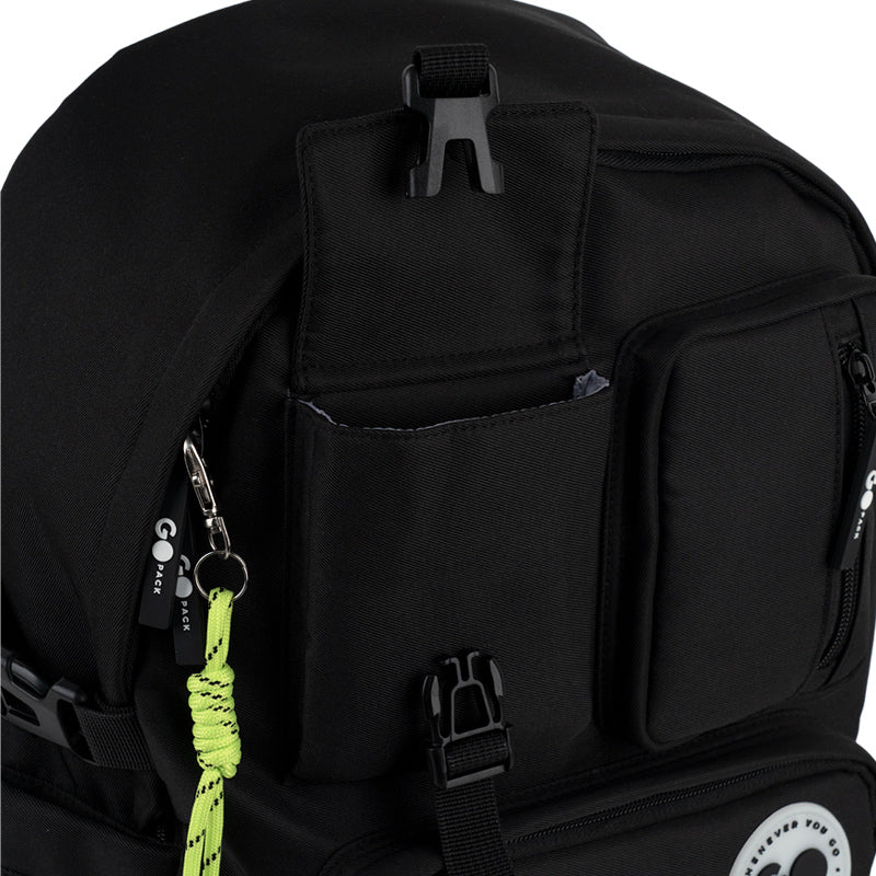 GoPack Black 17L Backpack – Laptop, Chest Strap, for Heights 145-175 cm