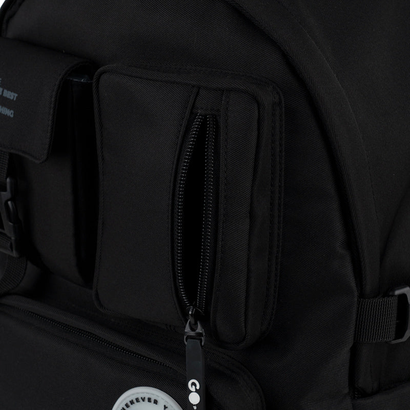 GoPack Black 17L Backpack – Laptop, Chest Strap, for Heights 145-175 cm
