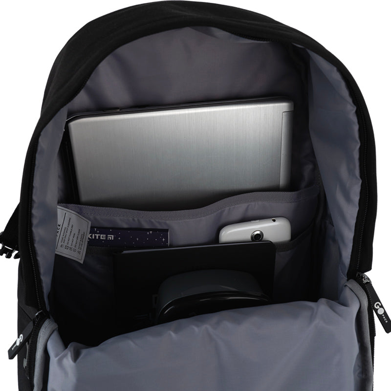 GoPack Black 17L Backpack – Laptop, Chest Strap, for Heights 145-175 cm