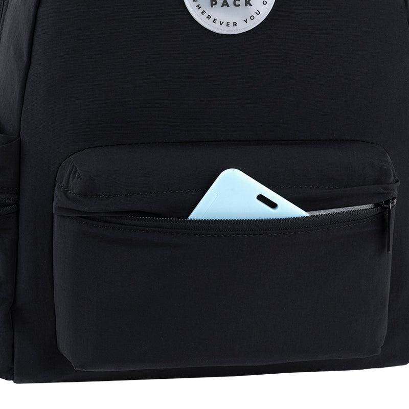 GoPack Black 12L Compact Backpack – Laptop Pocket, for Heights 130-145 cm