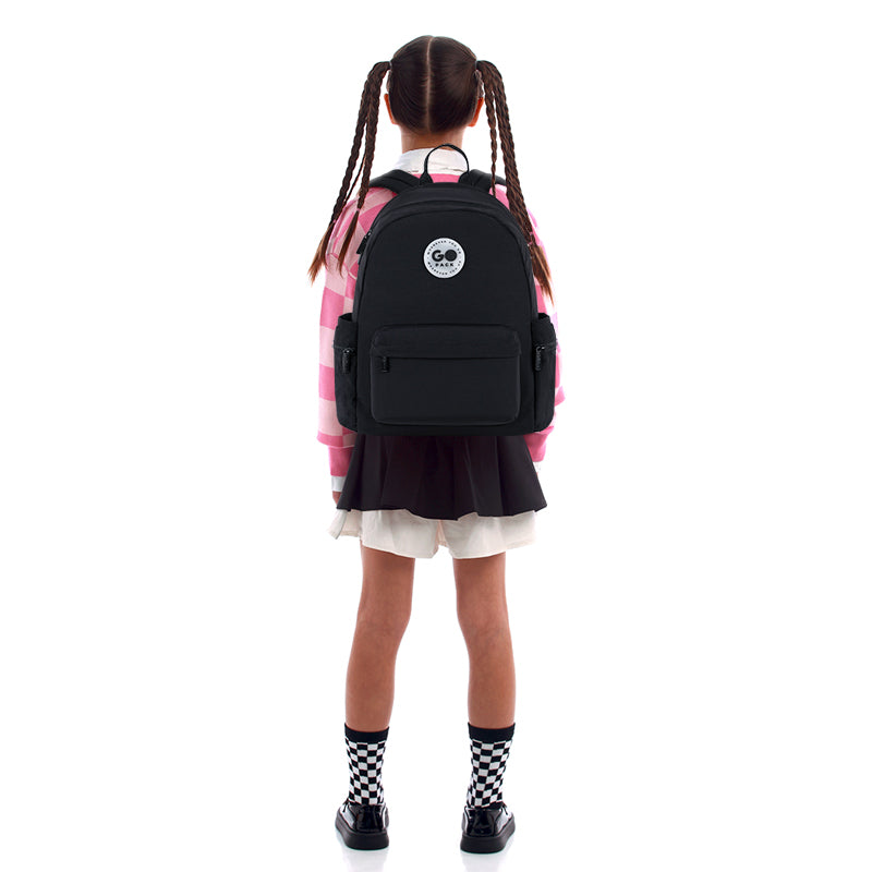 GoPack Black 12L Compact Backpack – Laptop Pocket, for Heights 130-145 cm