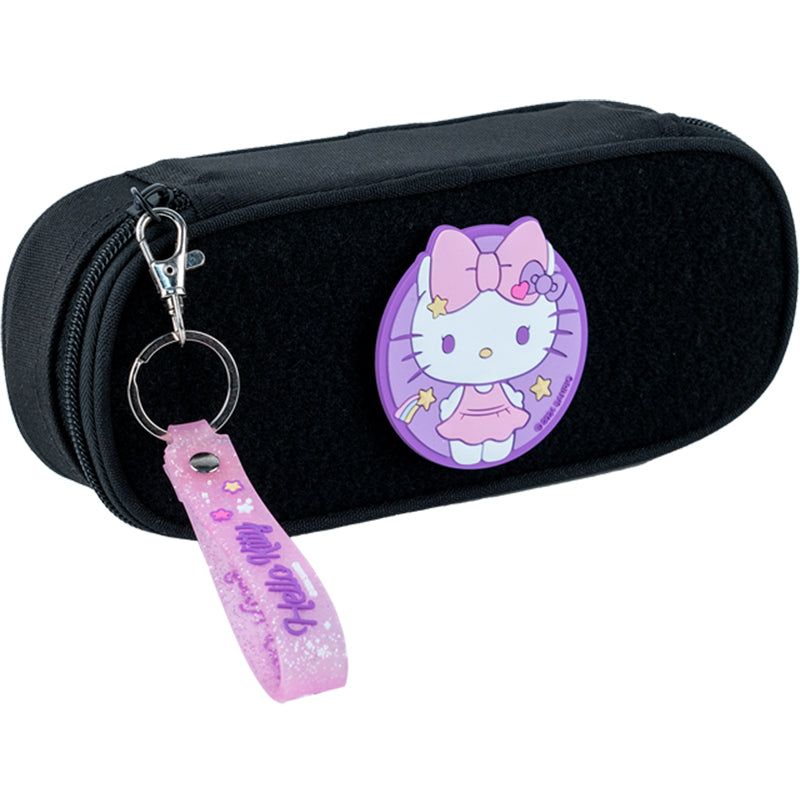 Kite Hello Kitty Playful Badge and Keychain Set – Rubber Badge, Metal Carabiner