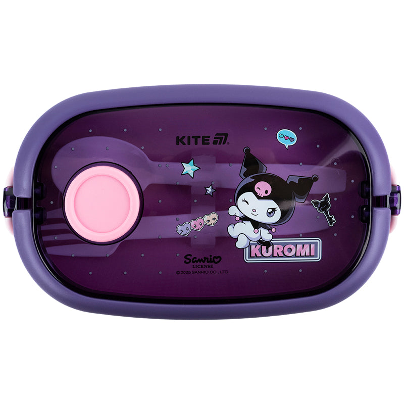 Kite Kuromi 900 ml Lunch Box – BPA-Free, Microwave Safe with Cutlery