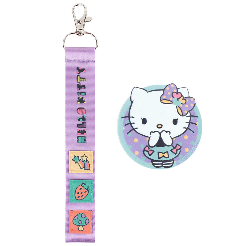 Kite Hello Kitty Sweet Badge and Keychain Set – Rubber Badge, Metal Carabiner
