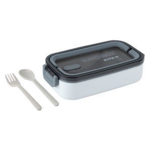 Lunchbox with fork and spoon Kite, 700 ml, white