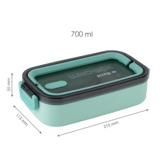 Lunchbox with fork and spoon Kite, 700 ml, green