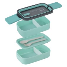 Lunchbox double layer Kite, 1400 ml, green