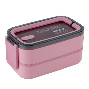 Lunchbox double layer Kite, 1400 ml, pink