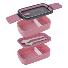 Lunchbox double layer Kite, 1400 ml, pink