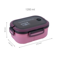 Lunchbox with divider, 1200 ml, dark red