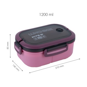 Lunchbox with divider, 1200 ml, dark red