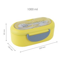 Lunchbox with divider Kite, 1000 ml, yellow