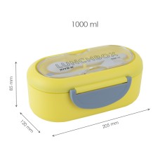 Lunchbox with divider Kite, 1000 ml, yellow