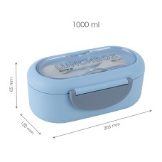 Lunchbox with divider Kite, 1000 ml, blue