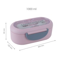 Lunchbox with divider Kite, 1000 ml, pink