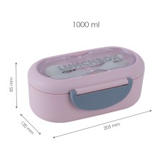Lunchbox with divider Kite, 1000 ml, pink