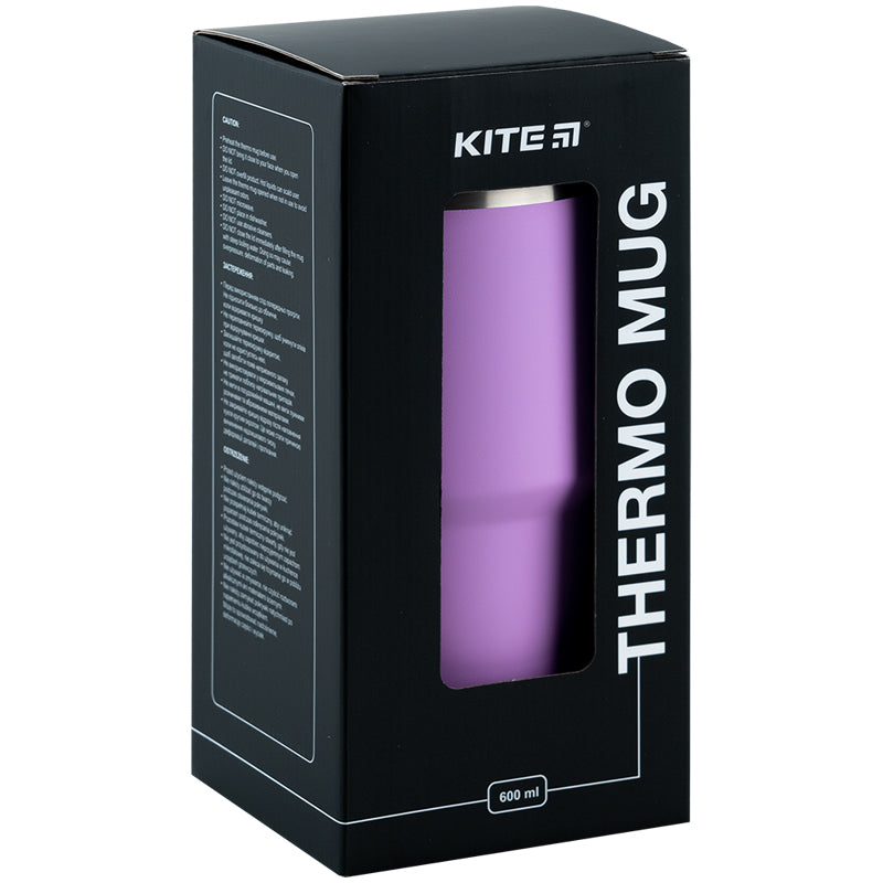 Purple 600ml Thermo Mug with Straw – Stylish & Spillproof