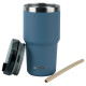 Gray 600ml Thermo Mug with Straw – Sleek & Insulated