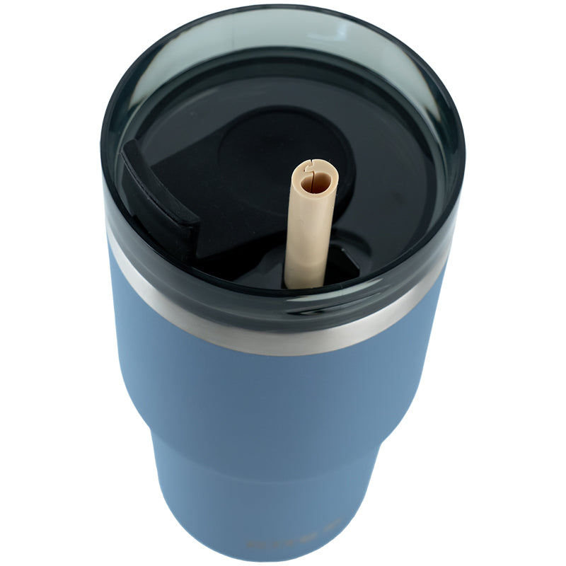 Gray 600ml Thermo Mug with Straw – Sleek & Insulated