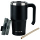 Insulated Black Thermo Mug with Handle – 600ml
