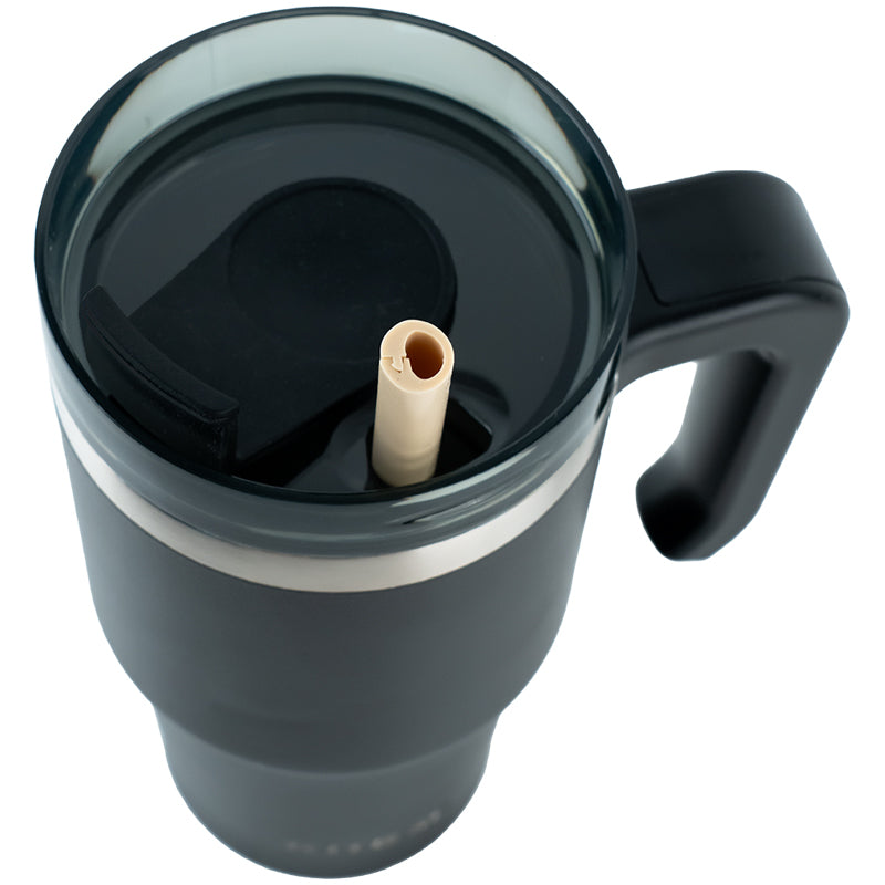 Insulated Black Thermo Mug with Handle – 600ml