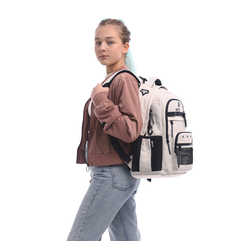 Stylish & Functional Kite Teens Backpack – K25-1019L-3 Beige