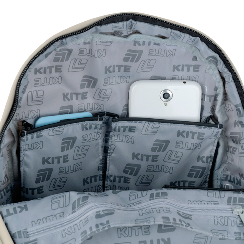 Kite Education Teens Backpack K25-1020S-4 Beige – Trendy & Travel-Ready Comfort