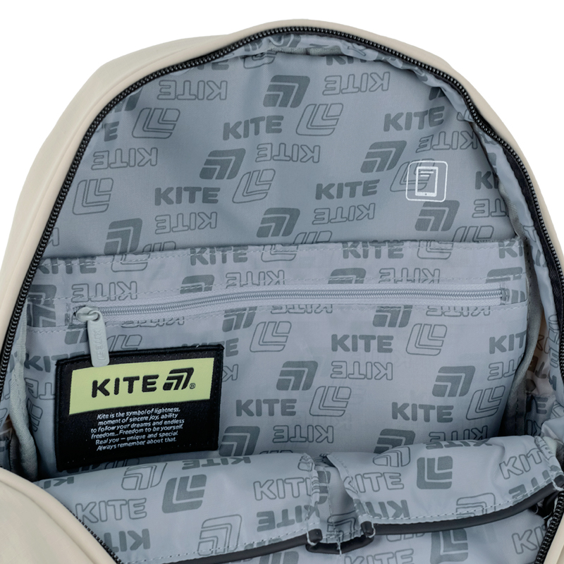 Kite Education Teens Backpack K25-1020S-4 Beige – Trendy & Travel-Ready Comfort