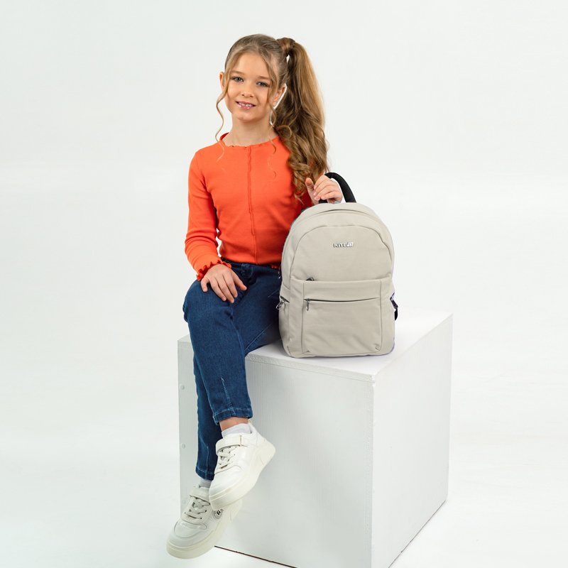Kite Education Teens Backpack K25-1020S-4 Beige – Trendy & Travel-Ready Comfort