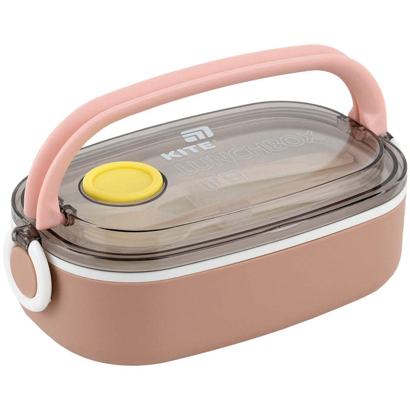 Kite Beige 900 ml Lunch Box – BPA-Free, Microwave Safe with Cutlery