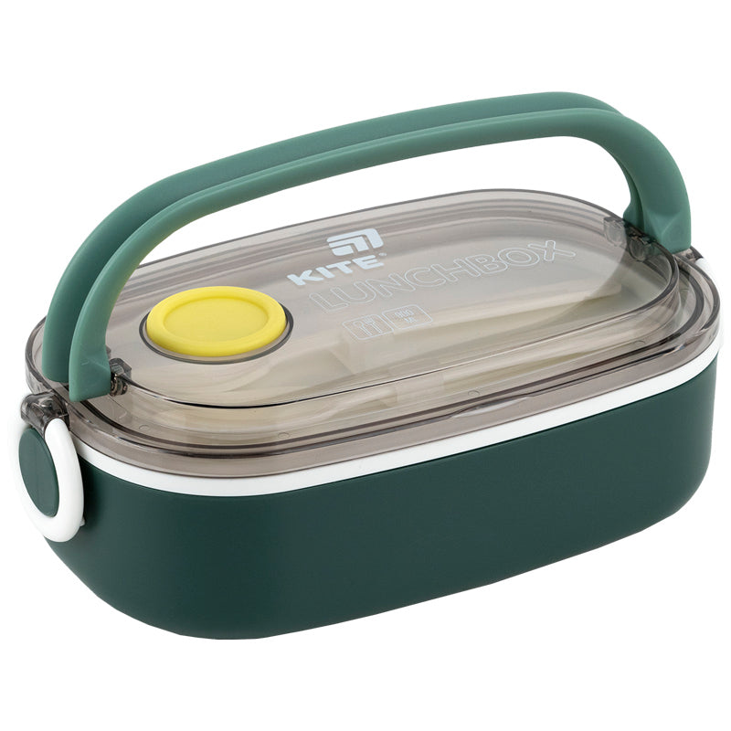 Kite Green 900 ml Lunch Box – BPA-Free, Microwave Safe with Cutlery