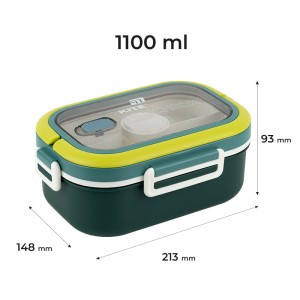 Kite Green Divided Lunch Box 1100 ml