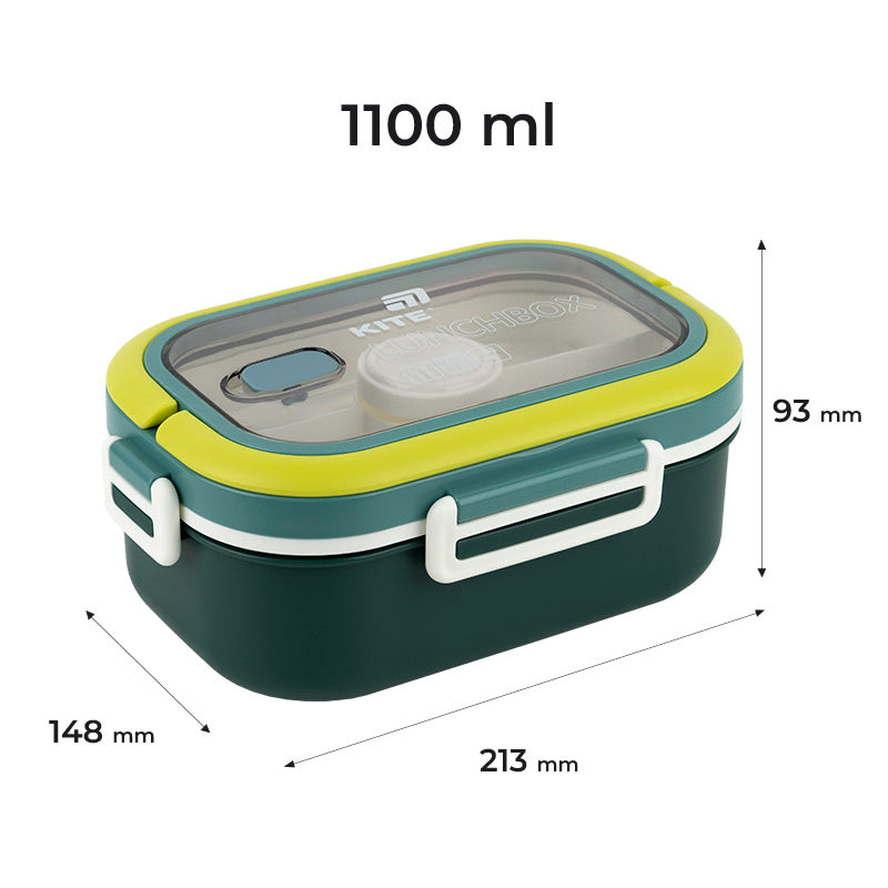 Kite Green 1100 ml Divided Lunch Box – Four Containers Included