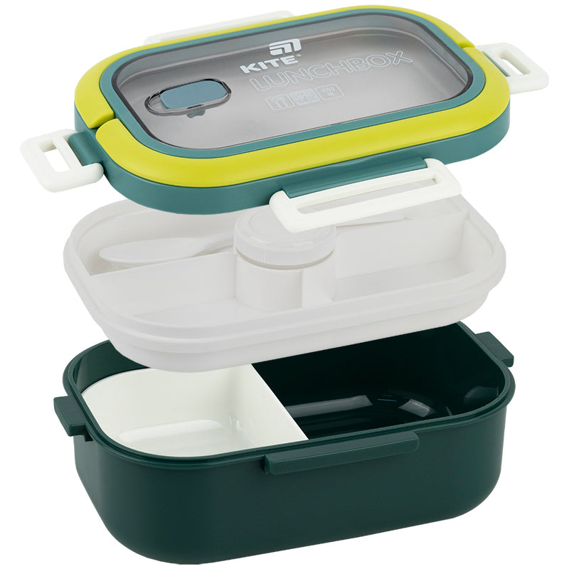 Kite Green 1100 ml Divided Lunch Box – Four Containers Included