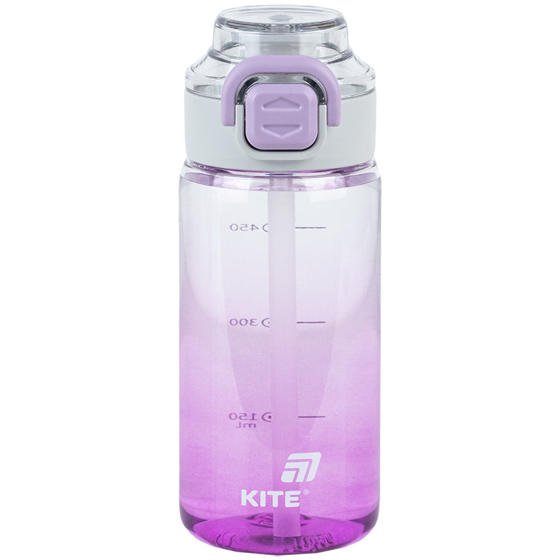 Purple 600ml Water Bottle with Spout & Straw