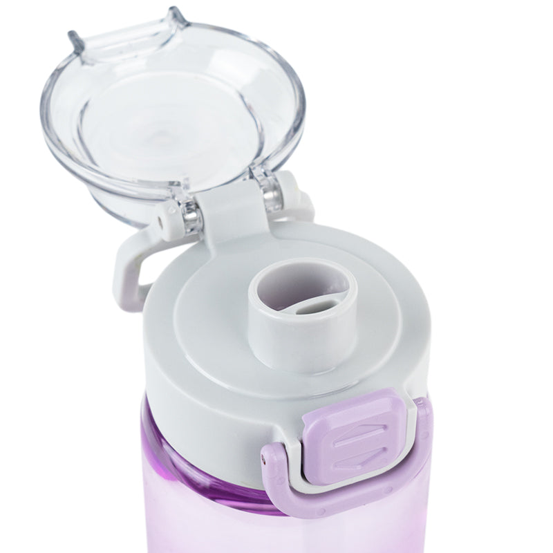 Purple 600ml Water Bottle with Spout & Straw