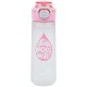Kite Gray and Pink 760 ml Water Bottle – Straw and Cup Lid, BPA-Free