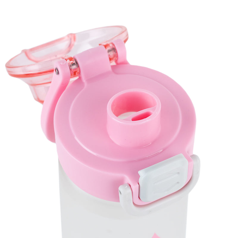 Kite Gray and Pink 760 ml Water Bottle – Straw and Cup Lid, BPA-Free