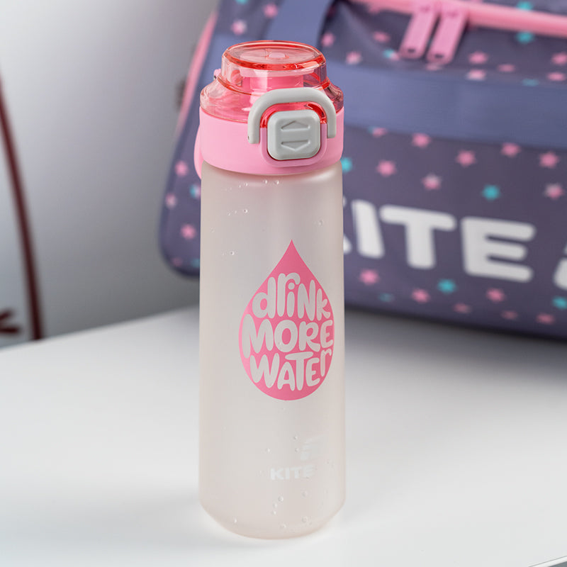 Kite Gray and Pink 760 ml Water Bottle – Straw and Cup Lid, BPA-Free