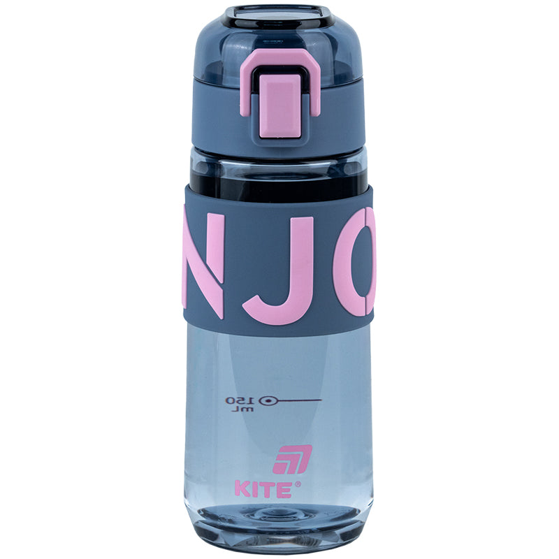 Kite Gray and Pink 550 ml Water Bottle – BPA-Free Tritan, Button Lid