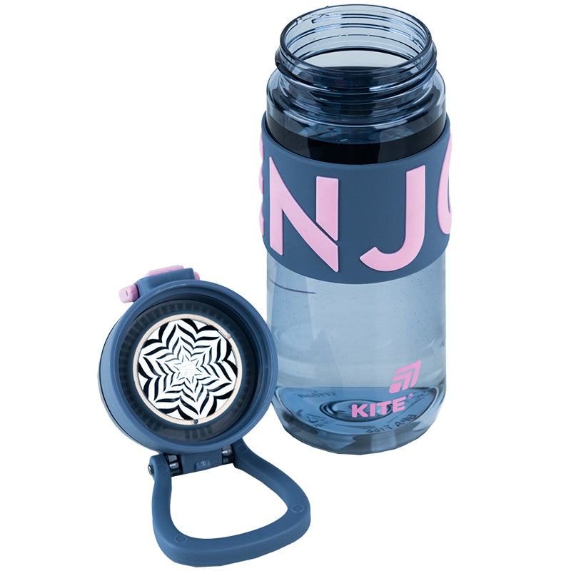 Kite Gray and Pink 550 ml Water Bottle – BPA-Free Tritan, Button Lid