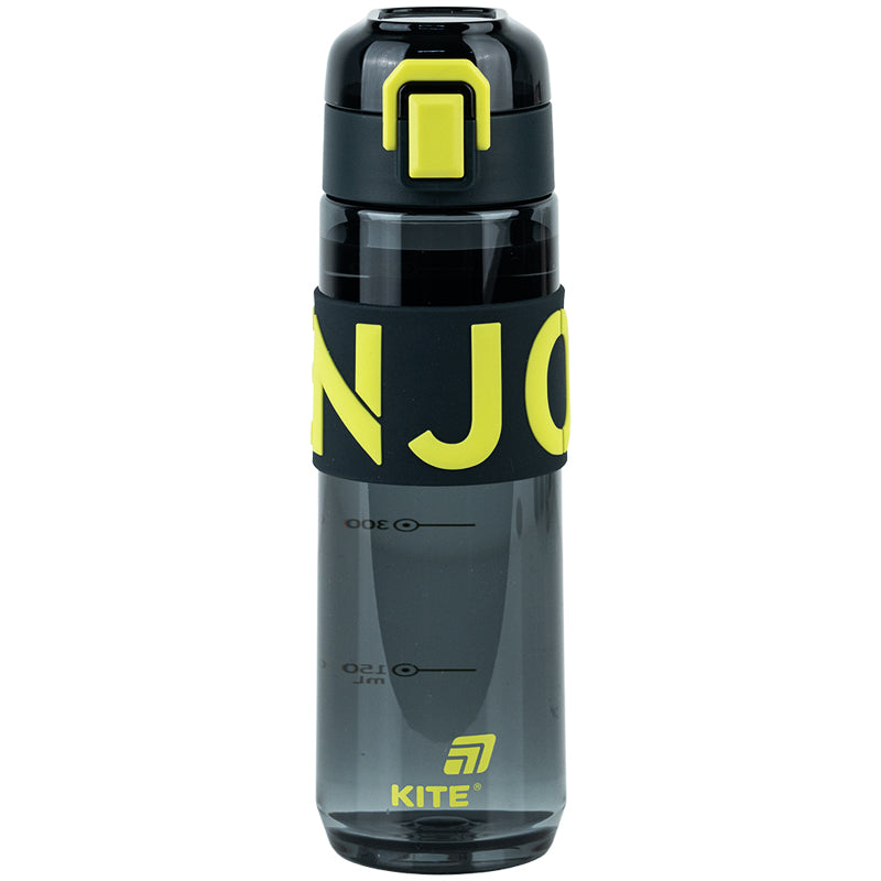 Kite Black and Yellow 680 ml Water Bottle – BPA-Free Tritan, Button Lid