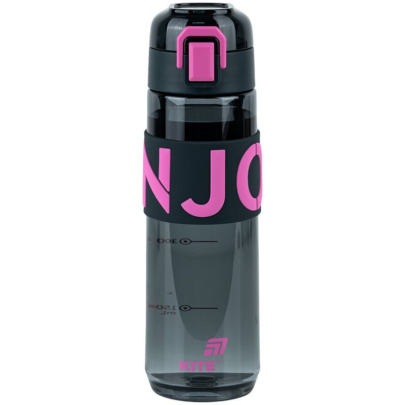 Kite Black and Pink 680 ml Water Bottle – BPA-Free Tritan, Button Lid