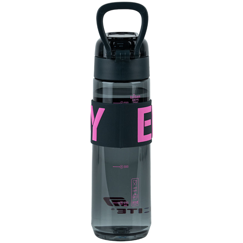 Kite Black and Pink 680 ml Water Bottle – BPA-Free Tritan, Button Lid