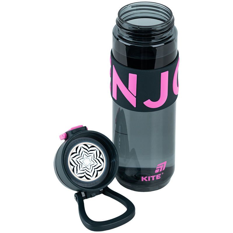 Kite Black and Pink 680 ml Water Bottle – BPA-Free Tritan, Button Lid