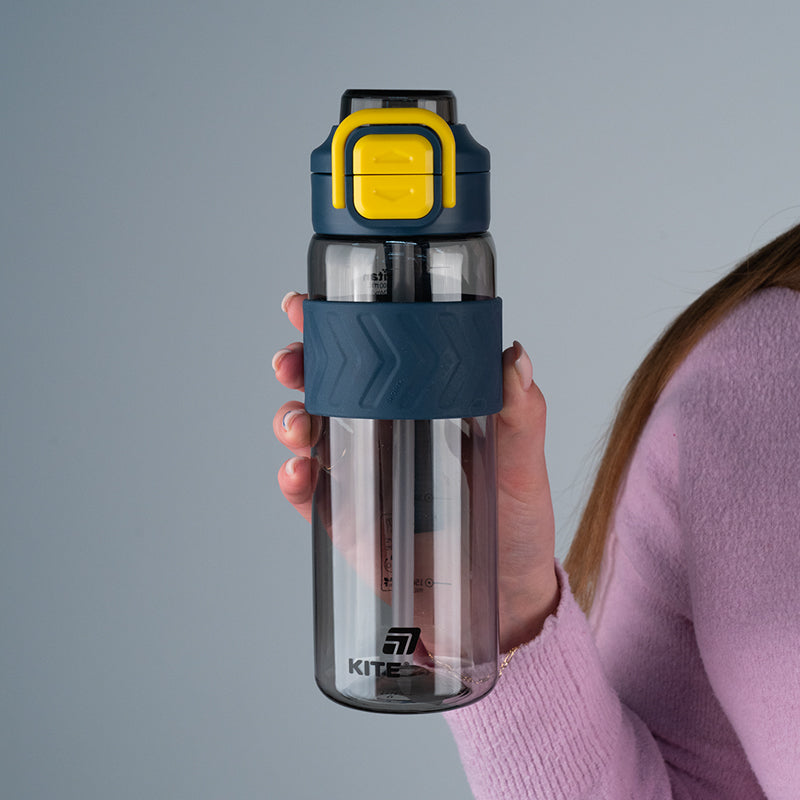Gray-Yellow 800ml Tritan Water Bottle for Sports
