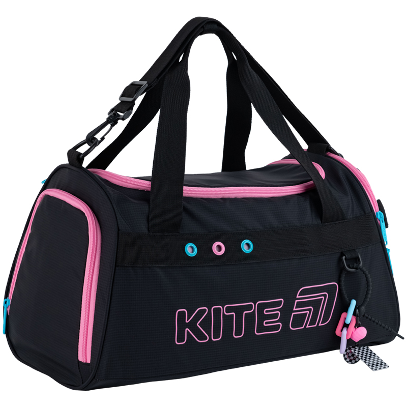 Kite Color Splash Sports Bag – Black & Versatile