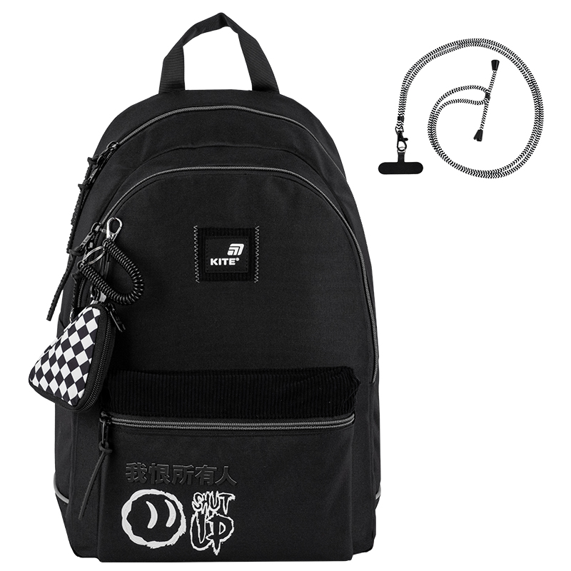 Backpack Kite Education Teens K25-2575M-2 Black – Stylish Comfort for School Success