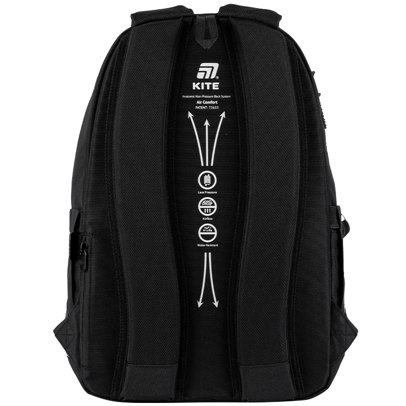 Backpack Kite Education Teens K25-2575M-2 Black – Stylish Comfort for School Success